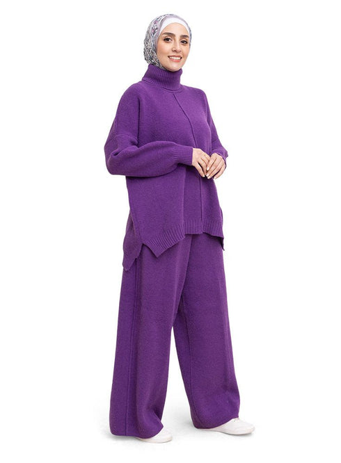 Sparkle Purple Knit Suit - Khotwh